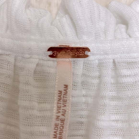 Free People Dorothy Puff-Sleeve Cropped Top. Size Large - Picture 4 of 12